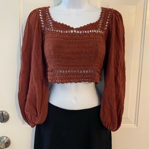 Free People crochet crop top